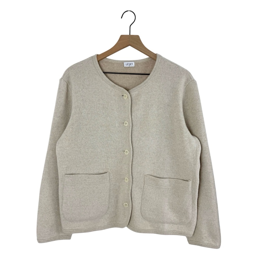 LESET Cream Button Front Cardigan - Picture 3 of 12